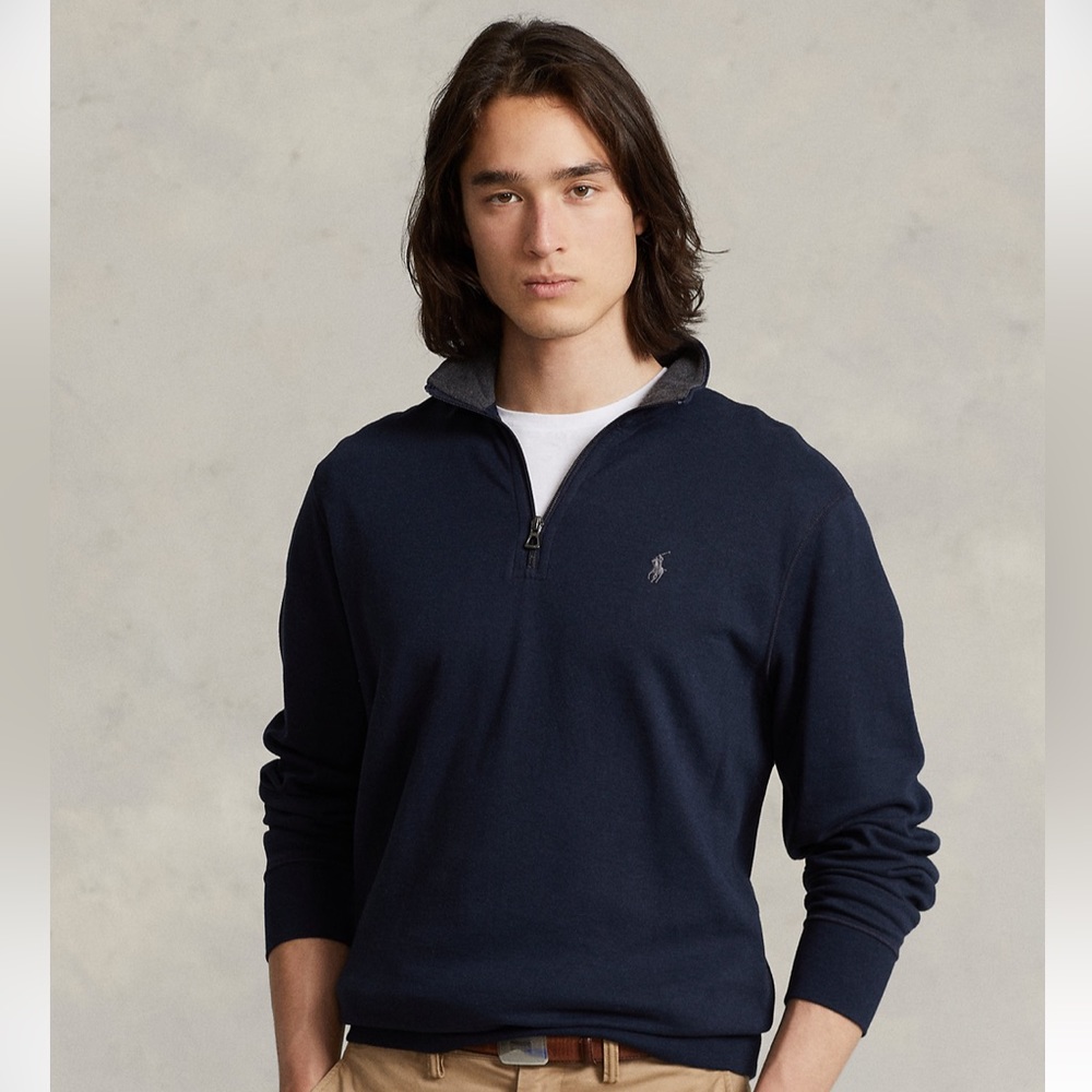NWT Polo ralph lauren navy quarter zip